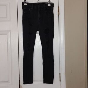 Aeropostale black distressed high rise jegging Sz  8 Short